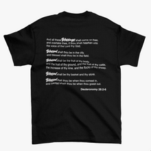 Load image into Gallery viewer, Unisex Short Sleeve T-Shirt | Black (Deuteronomy 28:2-6)
